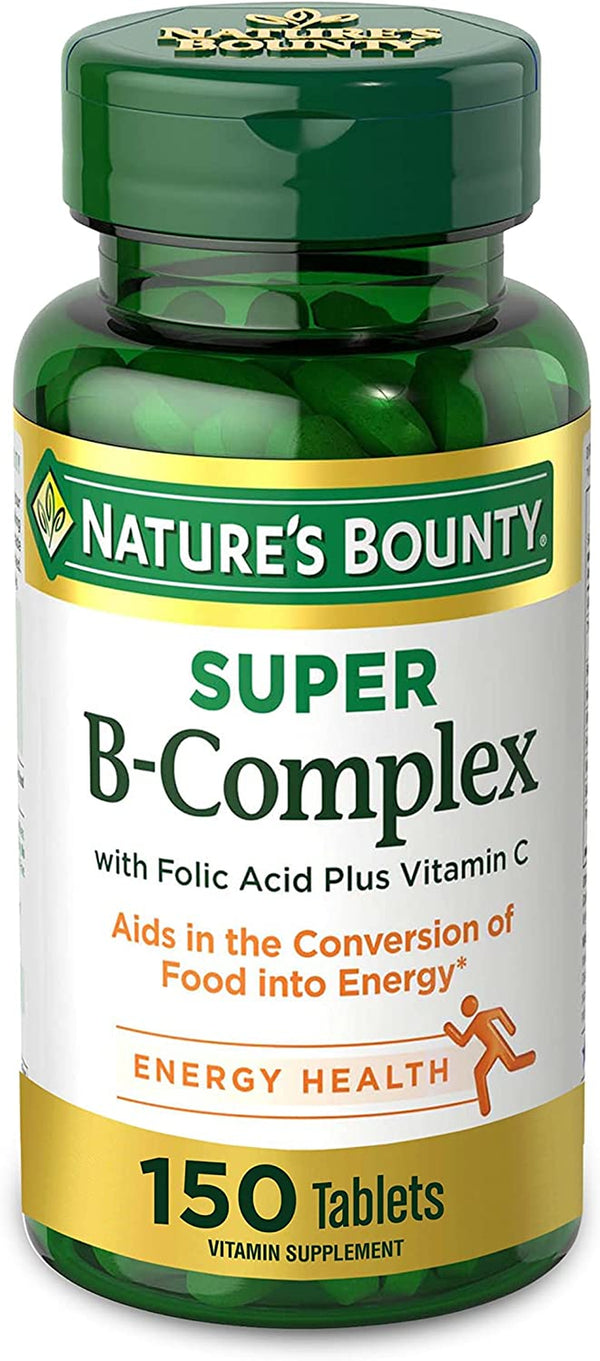 Nature'S Bounty Super B Complex with Vitamin C & Folic Acid, Immune & Energy Support, 150 Tablets