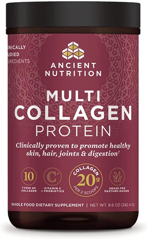 Ancient Nutrition Hydrolyzed Collagen Peptides Powder, Unflavored Multi Collagen Powder Packets for Women and Men with Vitamin C, 24 Servings, Supports Skin and Nails, Gut Health