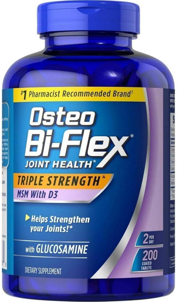 Osteo Bi-Flex Triple Strength Glucosamine 1500 Mg, MSM 1500 Mg with Vitamin D3 1000 UI Tablets, 200 Count (Pack of 1)