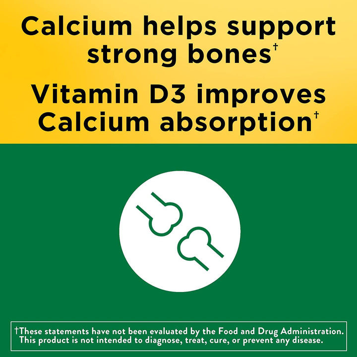 Nature Made Calcium 600 Mg with Vitamin D3, Dietary Supplement for Bone Support, 220 Tablets (Pack of 1)