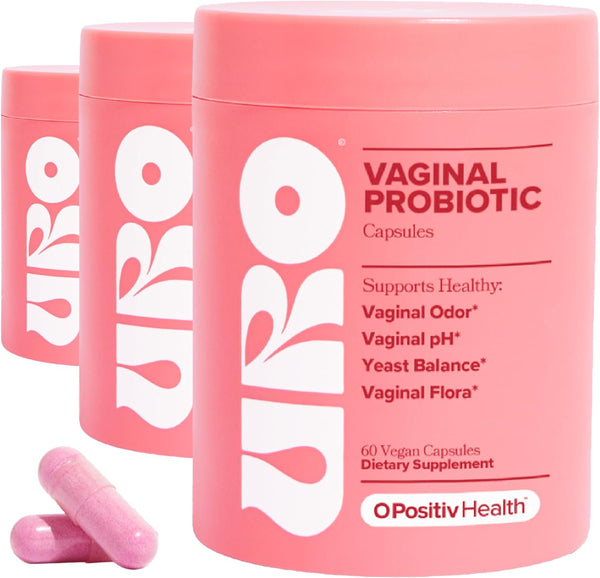 URO Vaginal Probiotics, Ph Balance with Prebiotics & Lactobacillus Probiotic Blend - Women'S Health Supplement - Promote Healthy Vaginal Odor & Vaginal Flora, 30 Servings (Pack of 3)