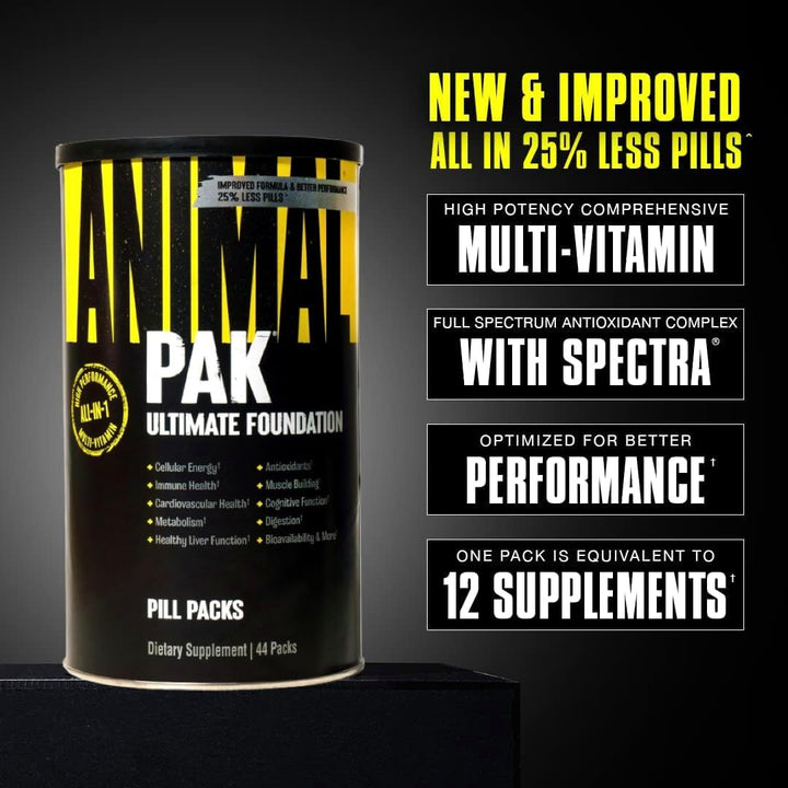 Animal Pak - Convenient All-In-One Vitamin & Supplement Pack - Zinc, Vitamins C, B, D, Amino Acids and More - Sports Nutrition Performance Mulitvitamin for Women & Men - Updated Version - 30 Count