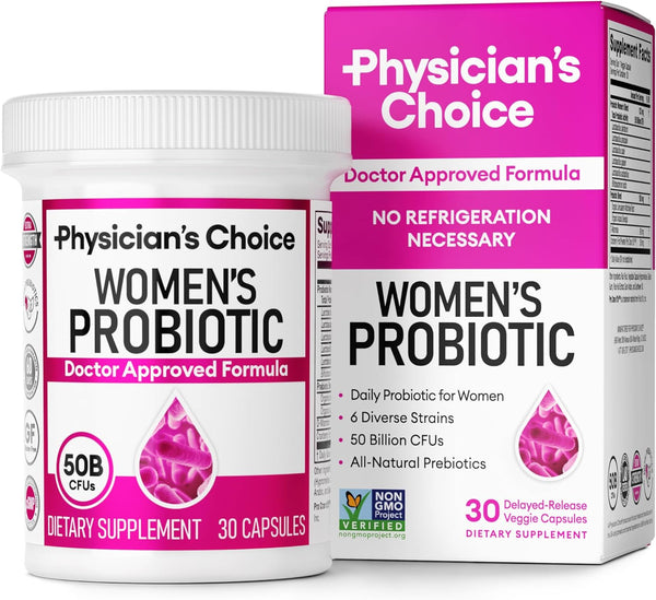 Physician'S Choice Probiotics for Women - PH Balance, Digestive, UT, & Feminine Health - 50 Billion CFU - 6 Unique Strains for Women - Organic Prebiotics, Cranberry Extract+ - Women Probiotic - 30 CT