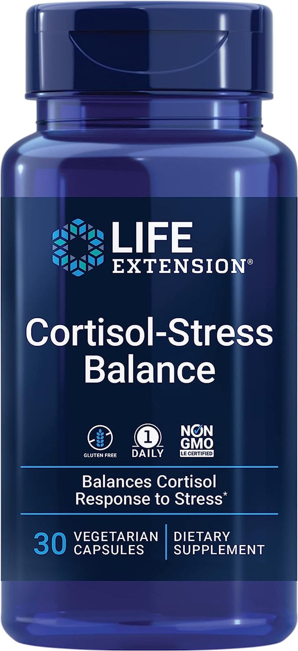 Life Extension Cortisol-Stress Balance - Plant Extracts with Green Tea Extract to Support Already-Healthy Levels of Stress Hormone Cortisol - Non-Gmo, Gluten-Free – 30 Vegetarian Capsules