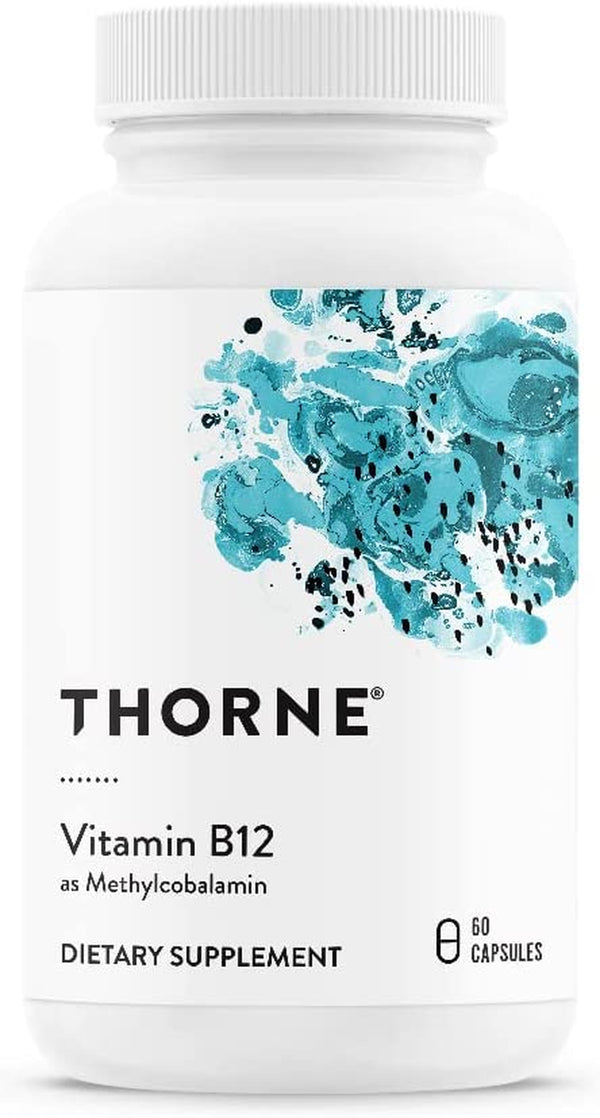 THORNE Vitamin B12 - as Methylcobalamin - Supports Heart and Nerve Health, Blood Cell Function, Healthy Sleep, and Methylation - Gluten-Free, Soy-Free, Dairy-Free - 60 Capsules