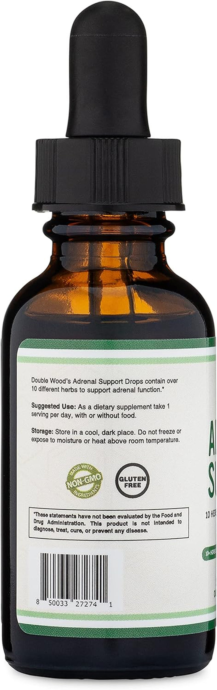 Adrenal Support Supplements (Liquid Drops) - 10 Organic Adaptogens for Adrenal Fatigue (One Month Supply) Cortisol Manager for Stress Relief (10 Apoptogenic Herbs for Adrenal Health) by Double Wood