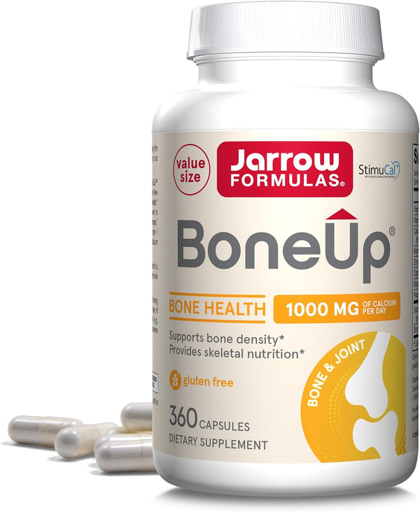 Jarrow Formulas Boneup - 360 Capsules - 180 Servings - for Bone Support & Skeletal Nutrition - Includes Naturally Derived Vitamin D3, K2 (As MK-7) & 1000 Mg Calcium - Gluten Free - Non-Gmo