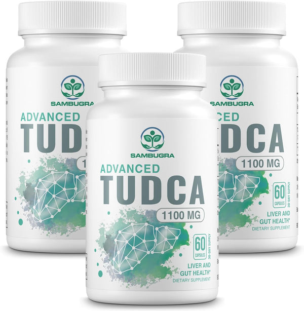 TUDCA 1100Mg for Liver Cleanse Detox and Repair, Advanced TUDCA Supplements, Ultra Strength Bile Salt TUDCA Liver Supplement, 180 Capsules (Pack of 3)
