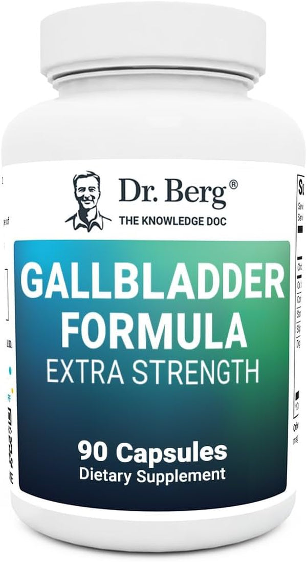 Dr. Berg Gallbladder Formula Extra Strength - Made W/Purified Bile Salts & Ox Bile Digestive Enzymes - Includes Carefully Selected Digestive Herbs - Full 45 Day Supply - 90 Capsules