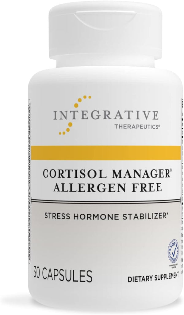 Integrative Therapeutics Cortisol Manager Allergen-Free‡ Supplement - Reduces Stress to Support Sleep* - Ashwagandha, L-Theanine - Supports Adrenal Health* - 30 Count