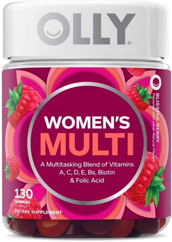 OLLY Women'S Multivitamin Gummy, Overall Health and Immune Support, Vitamins A, D, C, E, Biotin, Folic Acid, Adult Chewable Vitamin, Berry, 65 Day Supply - 130 Count