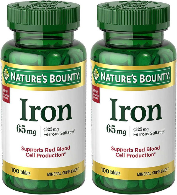 Iron 65 Mg (325 Mg Ferrous Sulfate), 2 Bottles (100 Count)