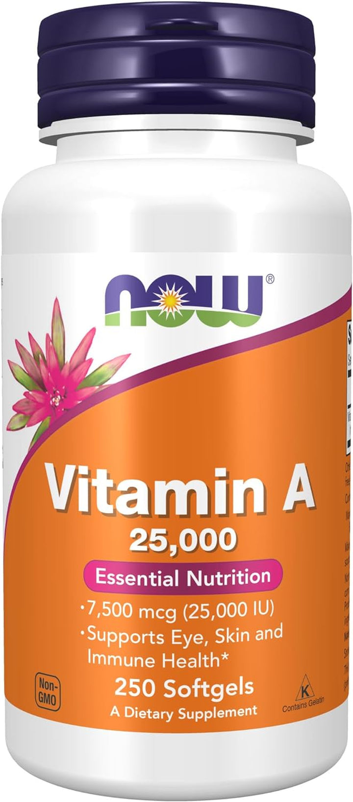 NOW Supplements, Vitamin a (Fish Liver Oil) 25,000 IU, Essential Nutrition, 100 Softgels