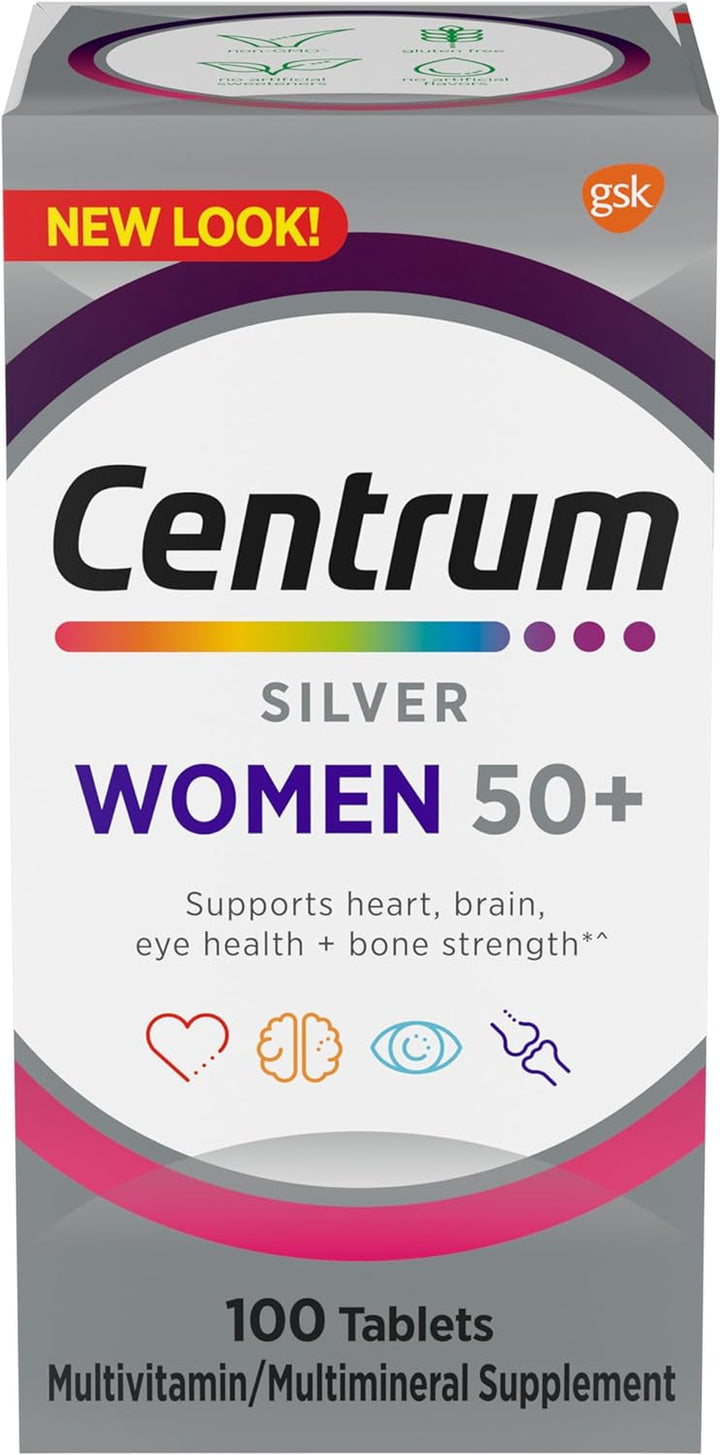 Caltrate 600 plus D3 200 Count and Centrum Silver Women'S 100 Count Multivitamin for Women 50 plus Supplements