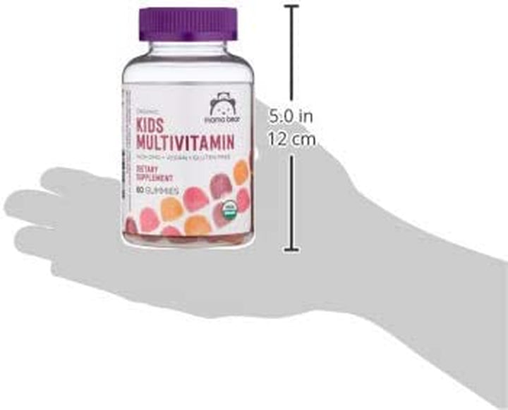 Amazon Brand - Mama Bear Organic Kids Multivitamin, 60 Gummies, 1 Month Supply (Packaging May Vary), Berry, Cherry & Orange