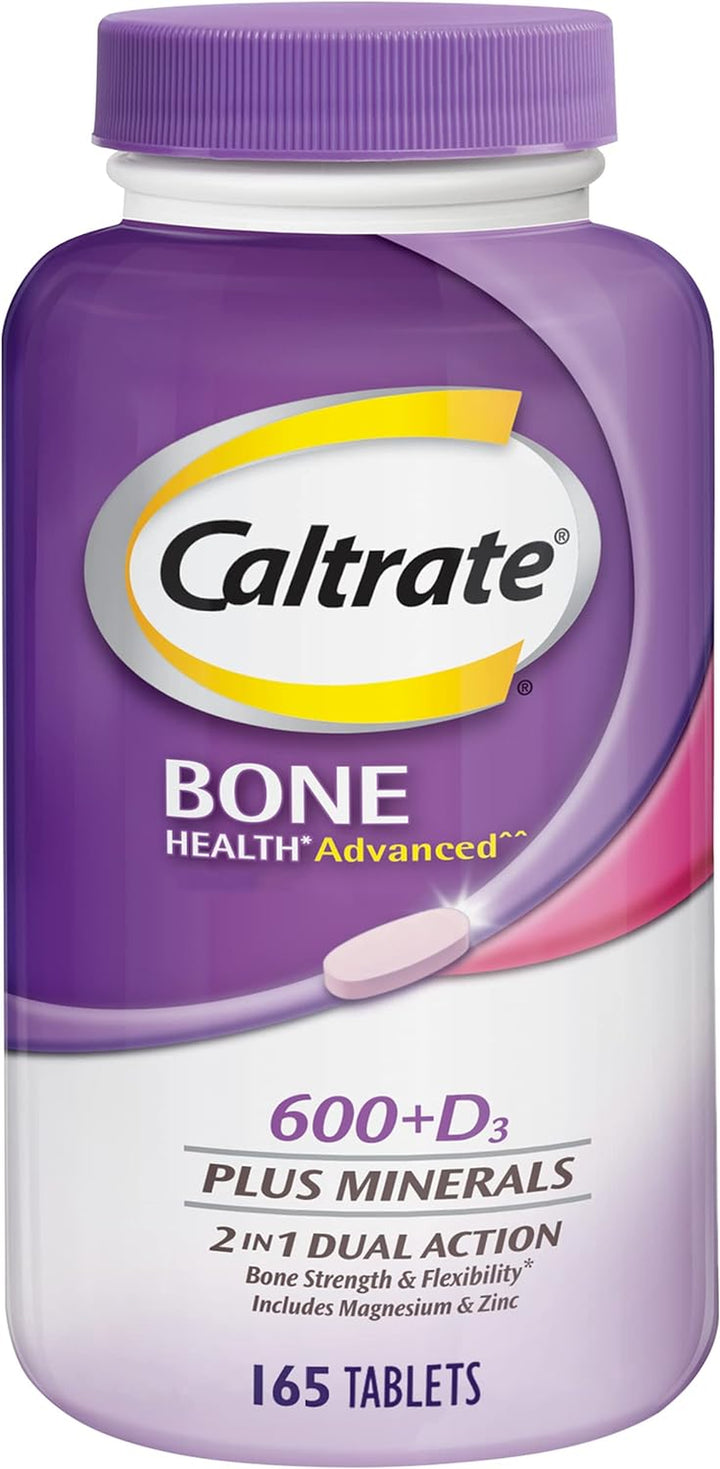 Caltrate 600 plus D3 plus Minerals Calcium and Vitamin D Supplement Tablets, Bone Health and Mineral Supplement for Adults - 165 Count