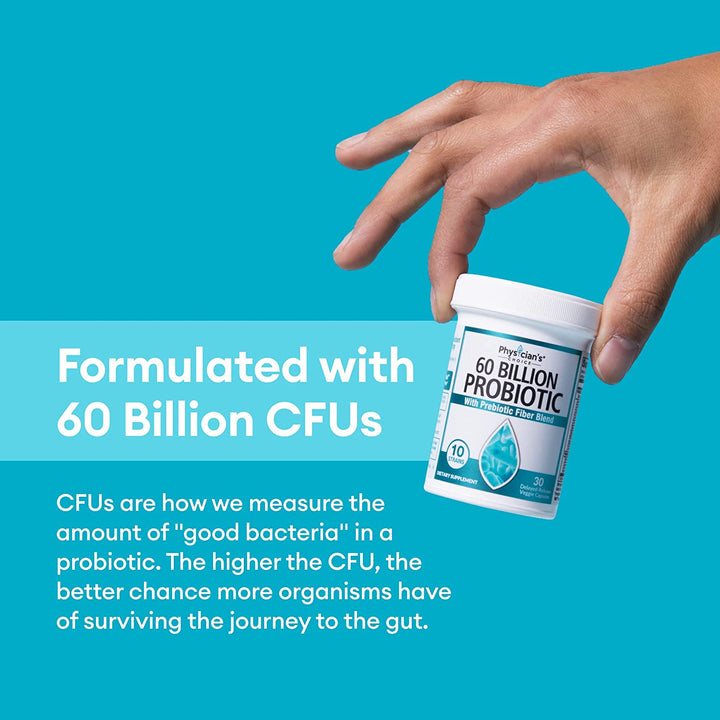 Physician'S CHOICE Probiotics 60 Billion CFU - 10 Strains + Organic Prebiotics - Immune, Digestive & Gut Health - Supports Occasional Constipation, Diarrhea, Gas & Bloating - for Women & Men - 60Ct