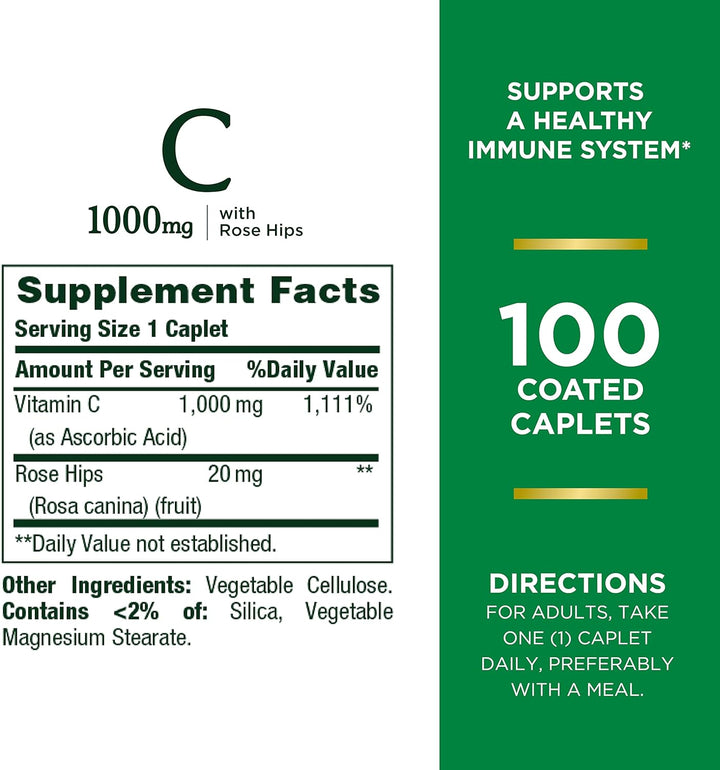 Nature'S Bounty Vitamin C, Supports Immune and Antioxidant Health, Vitamin C Supplement, 1000Mg, 300 Caplets