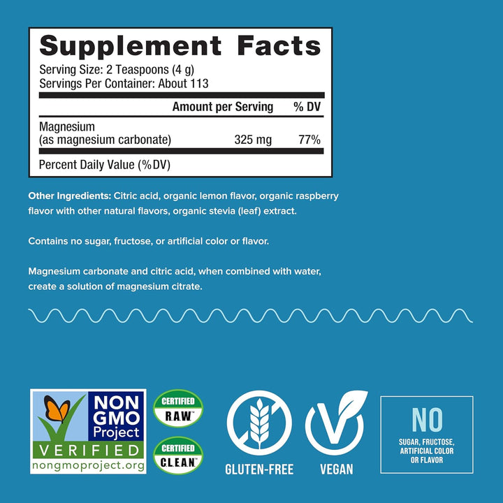 Natural Vitality Calm, Magnesium Citrate Supplement, Anti-Stress Drink Mix Powder - Gluten Free, Vegan, & Non-Gmo, Raspberry Lemon, 16 Oz (Pack of 1) & 0.12 Oz (Pack of 30)