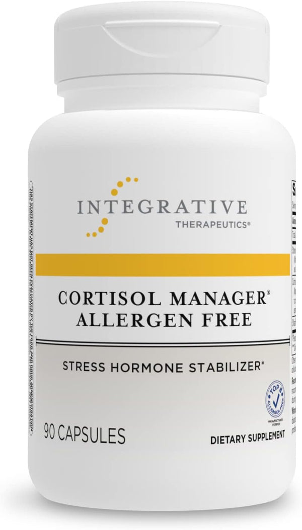 Integrative Therapeutics Cortisol Manager Allergen-Free‡ Supplement - Reduces Stress to Support Sleep* - Ashwagandha, L-Theanine - Supports Adrenal Health* - 90 Count
