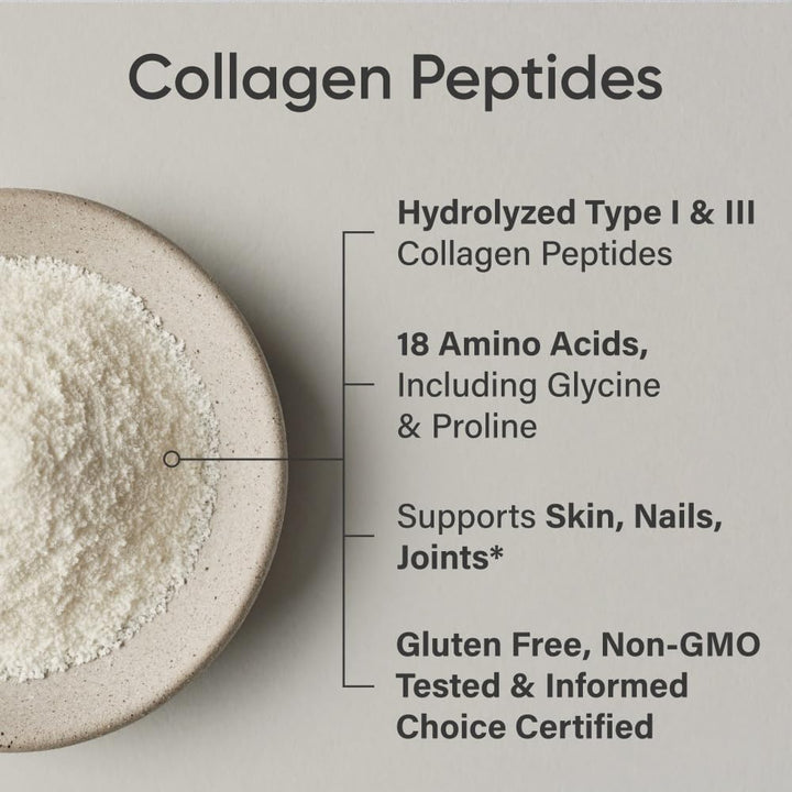 Sports Research Organic Collagen Peptides - Hydrolyzed Type I & III Collagen Protein Powder Made Sustainably from Grass-Fed Cows - Unflavored - 30 Servings