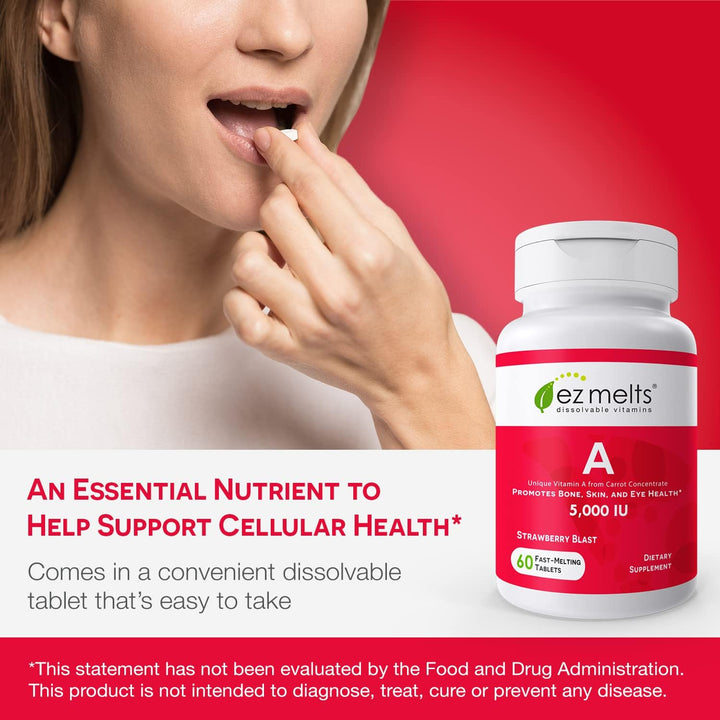 EZ Melts Dissolvable Vitamin a 5,000 IU, Sugar-Free, 2-Month Supply