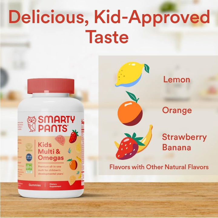 Smartypants Kids Multivitamin Gummies, Sugar Free: Omega 3 (ALA), Vitamin D3, C, Vitamin B12, B6 & Women'S Multivitamin Gummies: Omega 3 Fish Oil (EPA/DHA), Methylfolate, Coq10