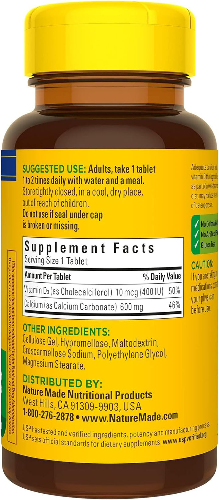Nature Made Calcium 600 Mg with Vitamin D - 120 Tablets by Nature Made