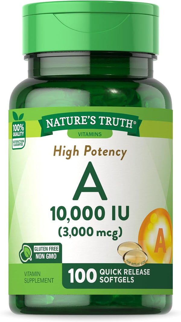 Vitamin a 10000 IU Softgels | 100 Count | Non-Gmo, Gluten Free Supplement | by Nature'S Truth