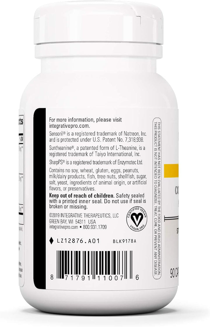 Integrative Therapeutics Cortisol Manager Allergen-Free‡ Supplement - Reduces Stress to Support Sleep* - Ashwagandha, L-Theanine - Supports Adrenal Health* - 90 Count