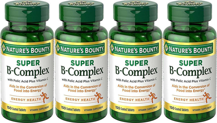 Nature'S Bounty B-Complex with Folic Acid plus Vitamin C, Tablets 150 Each (Pack of 4)