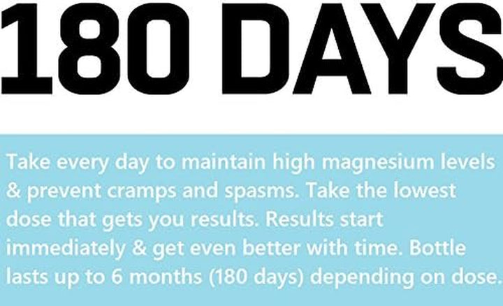Cramp Defense® Magnesium for Leg Cramps, Muscle Cramps & Muscle Spasms. End Them Fast and Permanently. Organic Magnesium, Non-Laxative, NO Magnesium Oxide or Herbs! Big 180 Capsule Bottle.