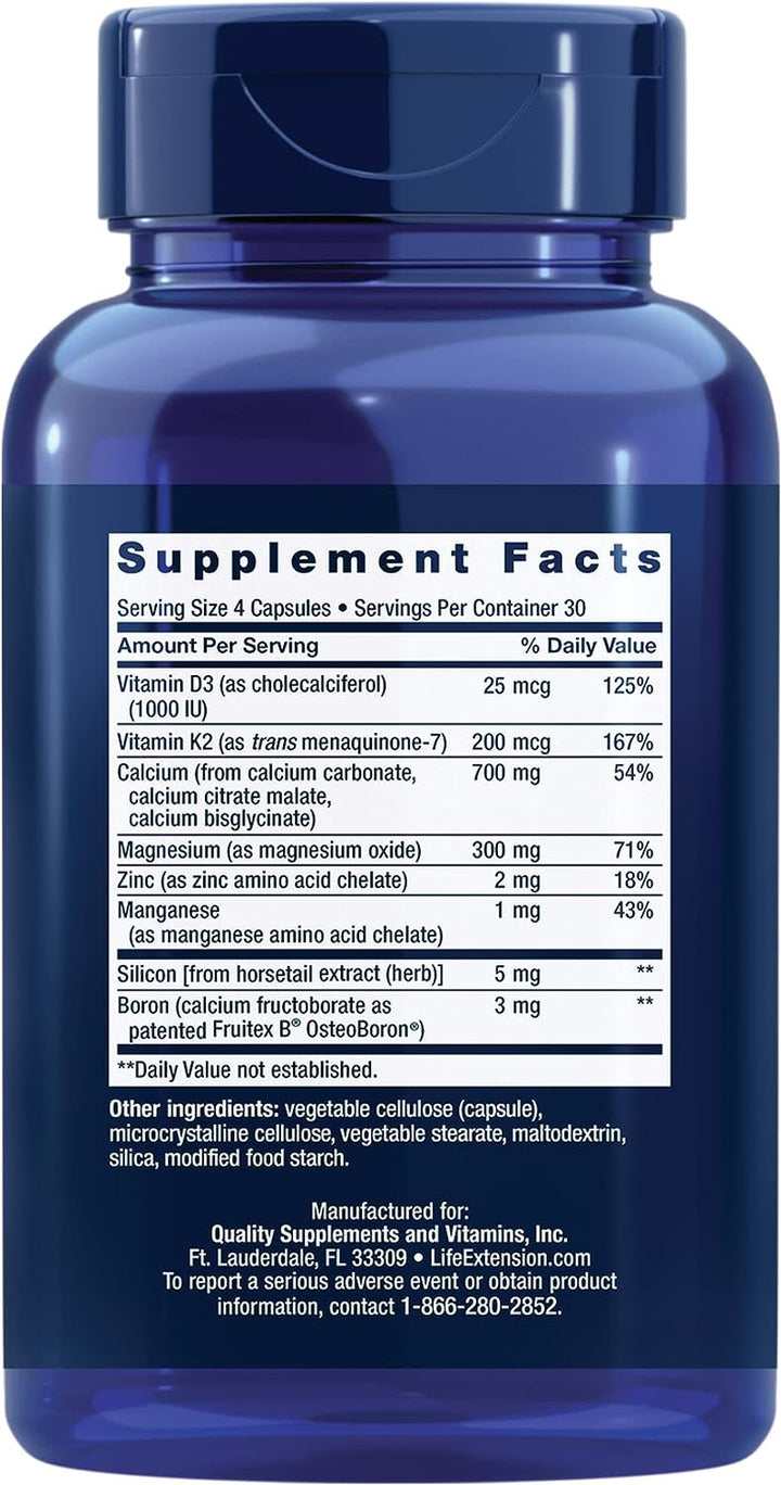 Life Extension Bone Restore + Vitamin K2 & Vitamin D3 5000 IU - Bone, Brain Health, Immune Support - 120 Capsules & 60 Softgels