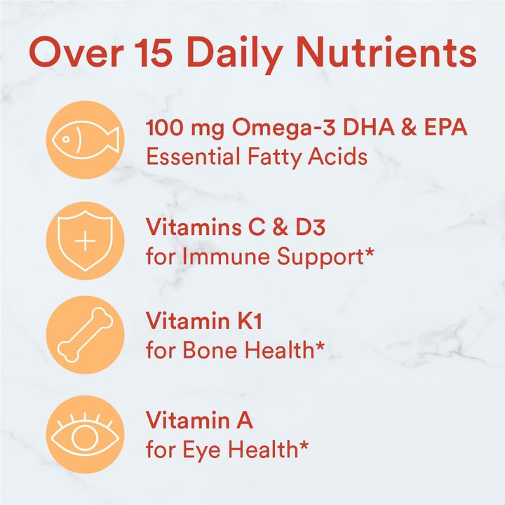 Smartypants Kids Multivitamin Gummies, Sugar Free: Omega 3 (ALA), Vitamin D3, C, Vitamin B12, B6 & Women'S Multivitamin Gummies: Omega 3 Fish Oil (EPA/DHA), Methylfolate, Coq10